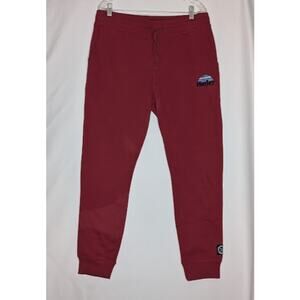 HURLEY New Mens Burgundy Fleece Joggers Large Athleisure loungewear cozycore,